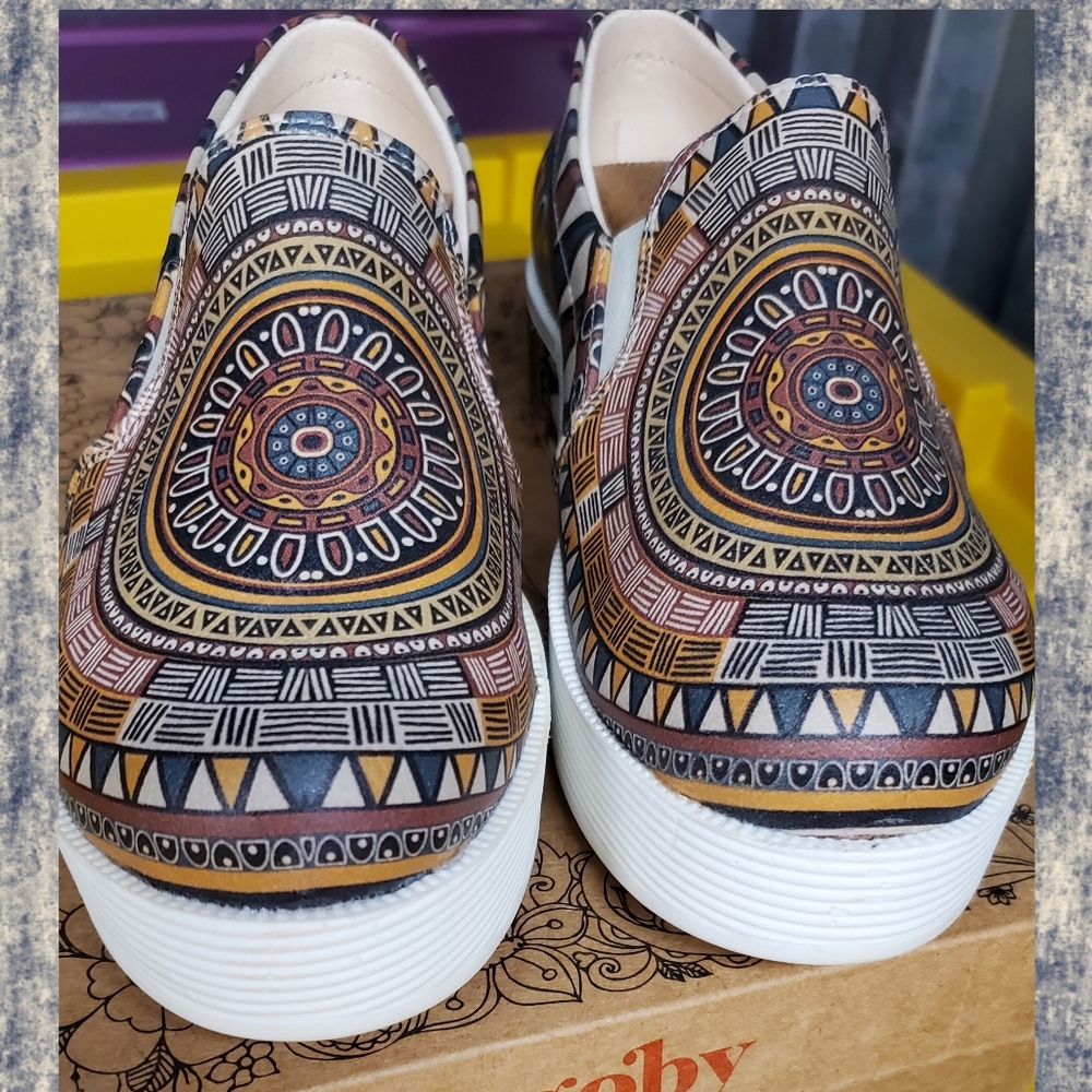 GOBY mandala geometric funky platform art deco Boho Sneakers platform shoes